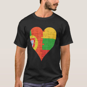 T-shirt Coeur du drapeau lituanien portugais