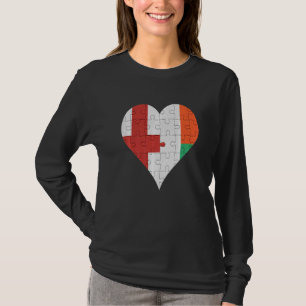 T-shirt Coeur du drapeau malgache anglais