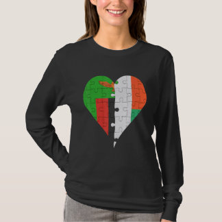 T-shirt Coeur du drapeau malgache zambien