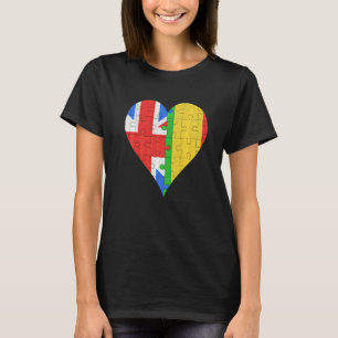 T-shirt Coeur du drapeau malien britannique