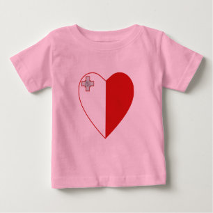 T-shirt Coeur du drapeau maltais
