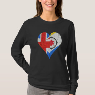 T-shirt Coeur du drapeau néerlandais britannique Bonaire