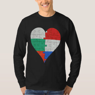 T-shirt Coeur du drapeau néerlandais bulgare