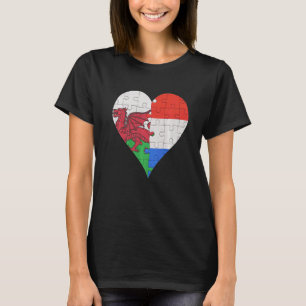 T-shirt Coeur du drapeau néerlandais gallois