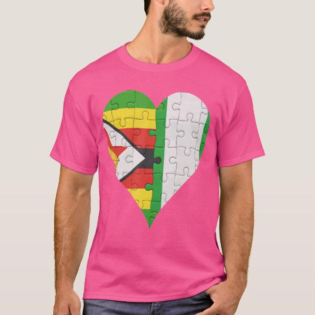 T-shirt Coeur du drapeau nigérian au Zimbabwe (Devant)