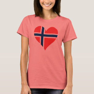 T-shirt Coeur du drapeau norvégien
