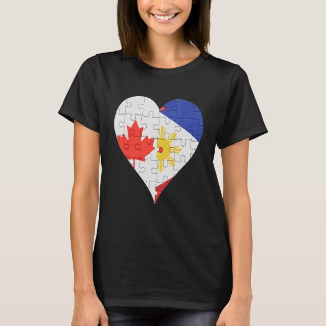 T-shirt Coeur du drapeau philippin canadien (Devant)