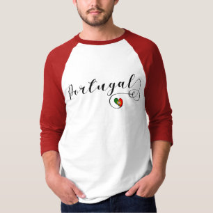 T-shirt Coeur du drapeau portugais