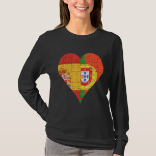T-shirt Coeur du drapeau portugais espagnol