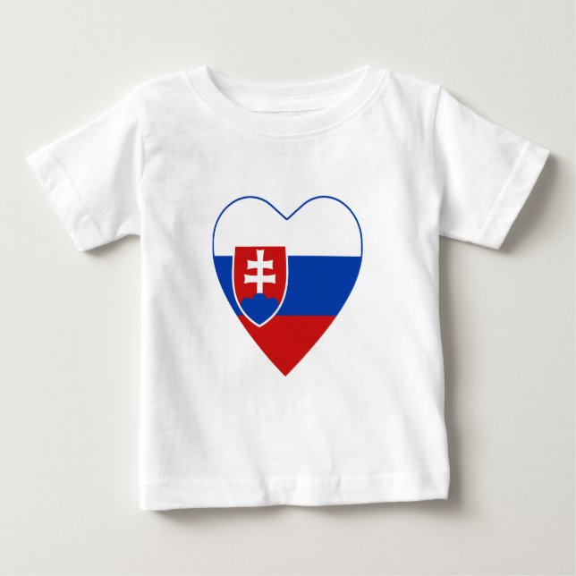 T-shirt Coeur du drapeau slovaque (Devant)