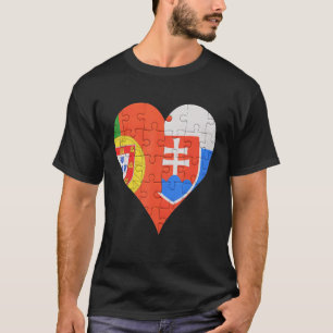 T-shirt Coeur du drapeau slovaque portugais