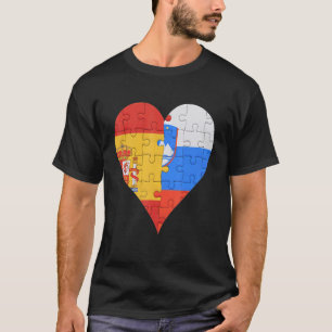 T-shirt Coeur du drapeau slovène espagnol