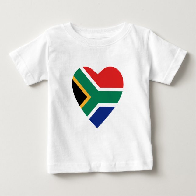 T-shirt Coeur du drapeau sud-africain (Devant)