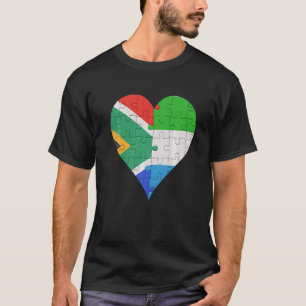 T-shirt Coeur du drapeau sud-africain de la Sierra Leone
