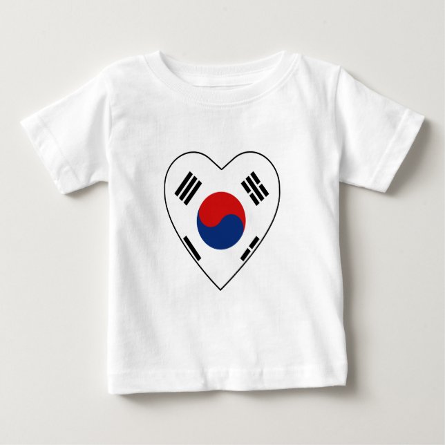 T-shirt Coeur du drapeau sud-coréen (Devant)
