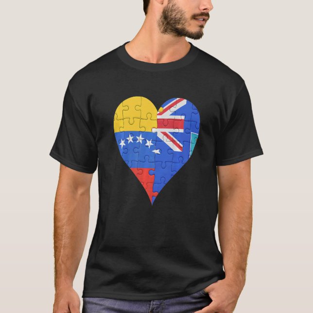 T-shirt Coeur du drapeau vénézuélien Montserratien (Devant)