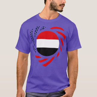 T-shirt Coeur du drapeau yéménite du Patriote multinationa