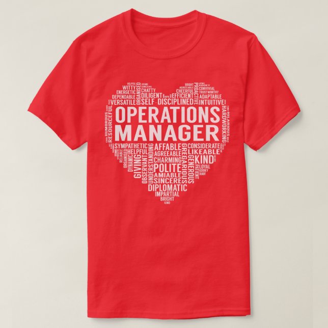 T-shirt Coeur du gestionnaire des opérations (Design devant)