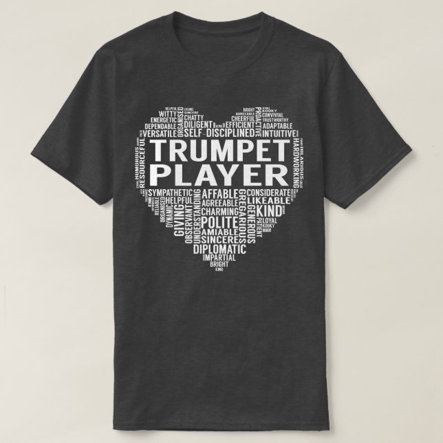 T-shirt Coeur du joueur de trompette (Design devant)