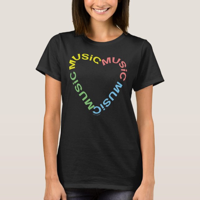 T-shirt Coeur du texte de musique (Devant)
