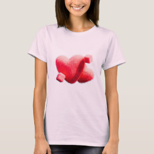 T-shirt Cœur duveteux – Concept fantaisiste doux