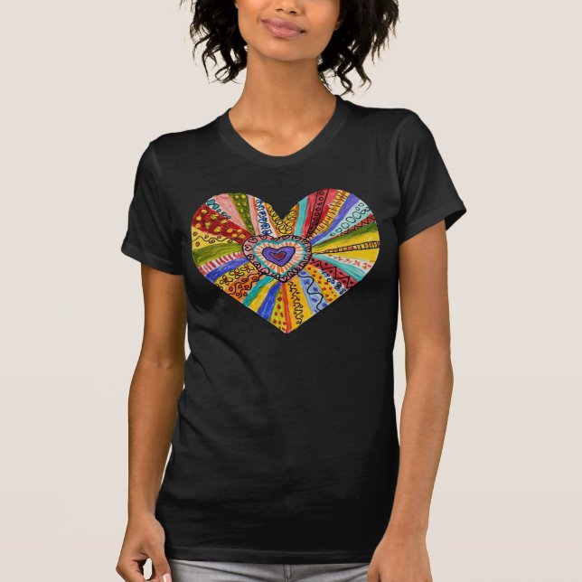 T-shirt cœur éclatant de couleur #1 (Devant)
