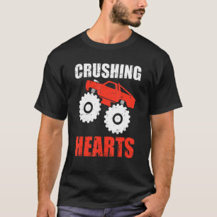 T-shirt Coeur écrasant Valentines Jour Cool Monster Truck 