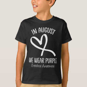 T-shirt Coeur En Août Nous Portons Une Sensibilisation À L