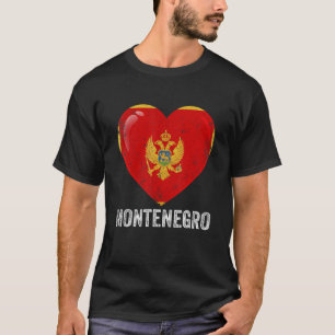 T-shirt Coeur en détresse Monténégro Drapeau Hommes Femmes