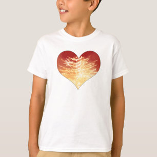T-shirt coeur en feu