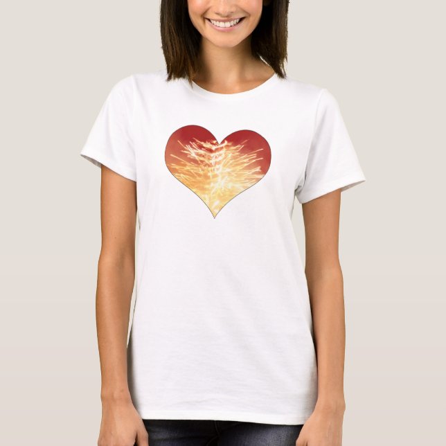 T-shirt coeur en feu (Devant)