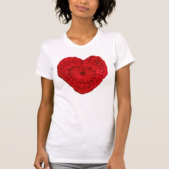 T-shirt Coeur en Fil Crochet ・ Artisanat artisanal (Devant)