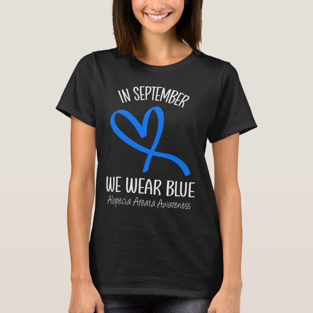T-shirt Coeur En Septembre Nous Portons Bleu Alopecia Area (Devant)