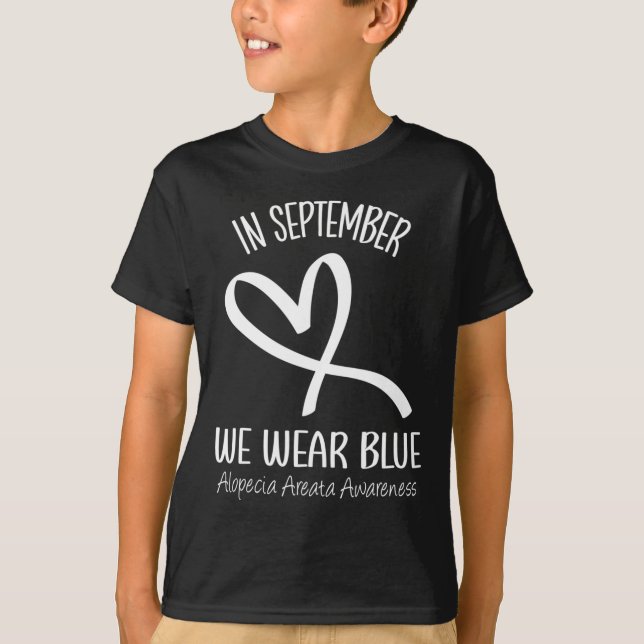 T-shirt Coeur En Septembre Nous Portons Bleu Alopecia Area (Devant)