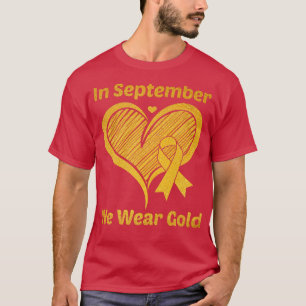 T-shirt Coeur En Septembre Nous Portons Or Cancer Enfance 