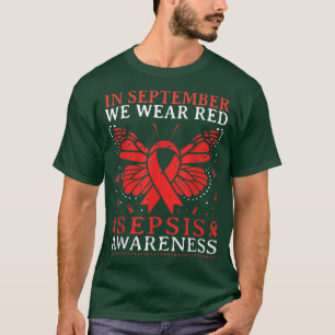 T-shirt Coeur En Septembre Nous Portons Red Sepsis Sensibi