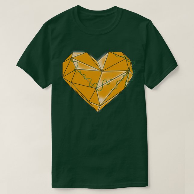 T-shirt Coeur en verre orange (Design devant)