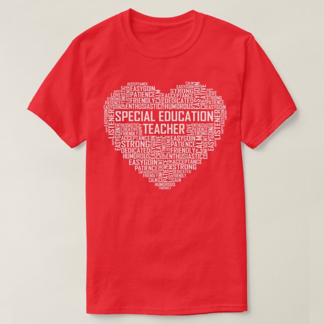 T-shirt Coeur enseignant de l'enseignement spécial (Design devant)