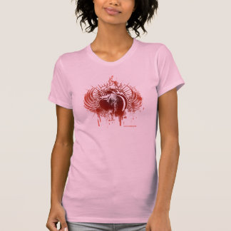 T-shirt Coeur et ailes flamboyants RedONpink