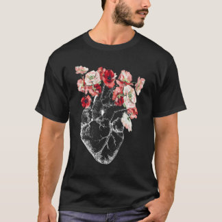 T-shirt Coeur Et Fleurs Anatomiques