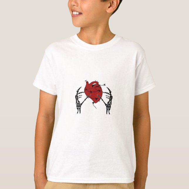 T-shirt Coeur Et Mains - Squelette Mains Coeur (Devant)