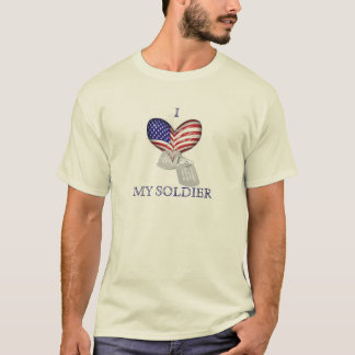 T-shirt coeur, étiquettes de chien, SOLDAT d'IMY