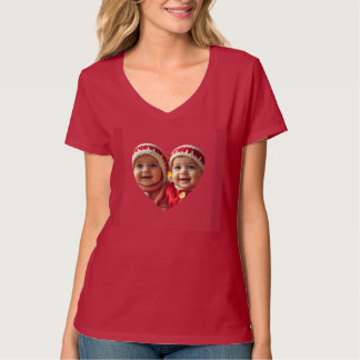 T-Shirt Coeur Femmes Ajouter deux photos