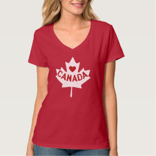 T-shirt Coeur Feuille d'érable du Canada