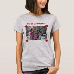 T-shirt Coeur fier Godmother Amour Personnaliser la photo 