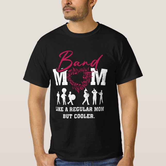 T-shirt Coeur Fier Marching Band Maman Comme Une Maman Rég (Devant)