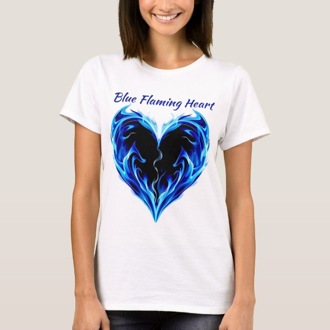 T-shirt Coeur flamboyant bleu (Devant)