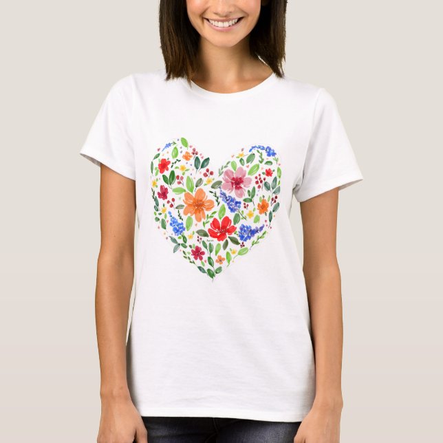 T-Shirt Cœur Floral (Devant)