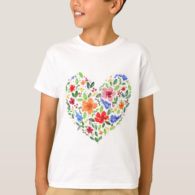 T-shirt Coeur floral (Devant)