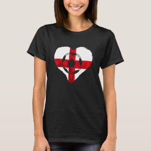 T-shirt Coeur Football Anglais Croix de St George Drapeau